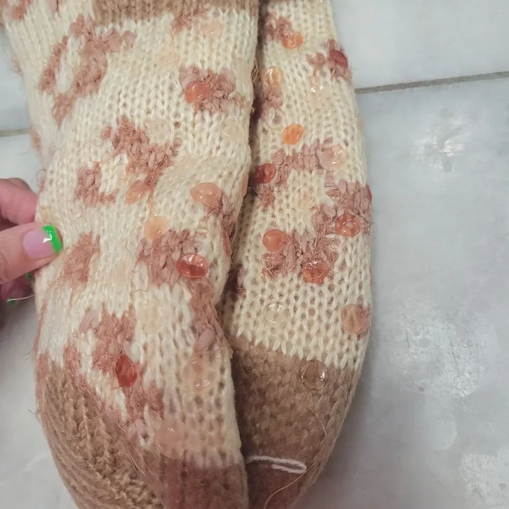 Simply Southern Soft & Cozy Camper Socks Sherpa Cuffs Lining Leopard Cream Brown